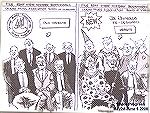 Image of cartoon appearing on the May 24-June 6 2008 edition of The Shore Progress newspaper depicting the new OPA Web site as designed by Joe Reynolds.