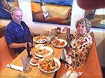 Jack and Andrea Barnes enjoy lunch at Matts Fish Camp in Bethany.