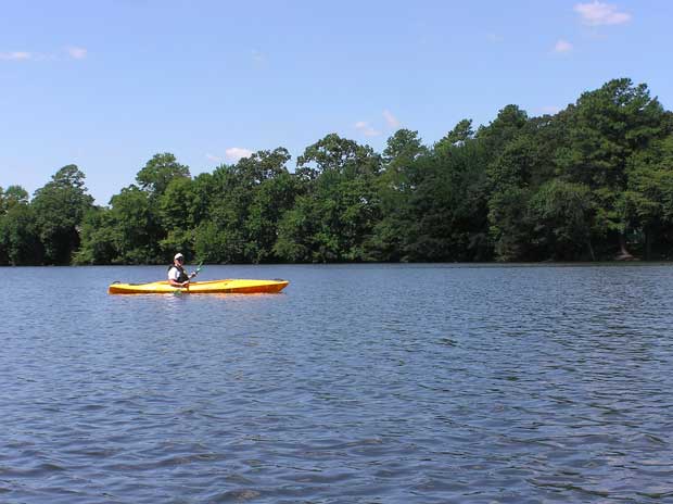 Kayaker on Johnson Pond