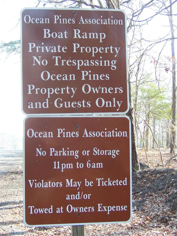 OP Boat Ramp Sign