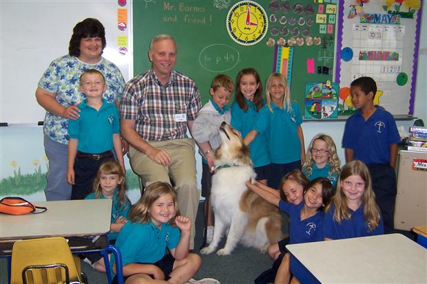 King Visits First Graders