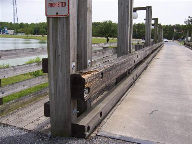 Damage to Bridge at N. Entrance