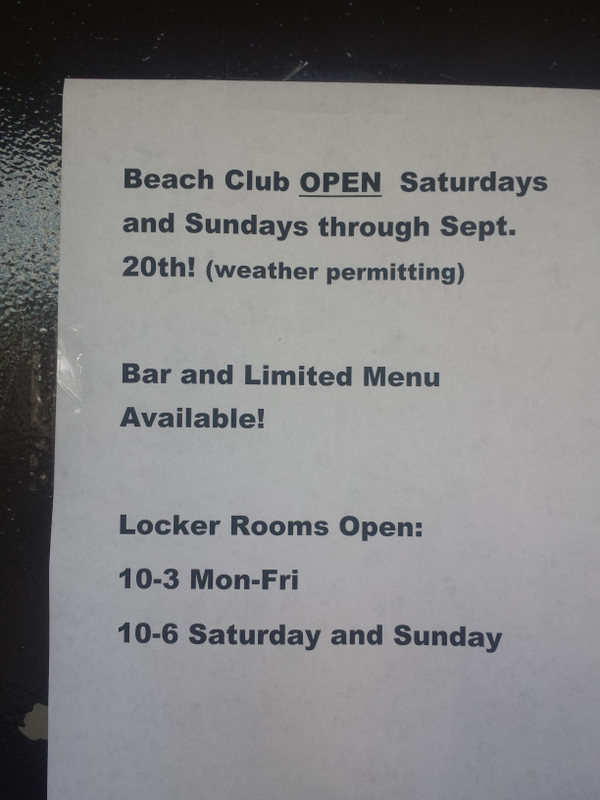 Beach Club Bathroom hours