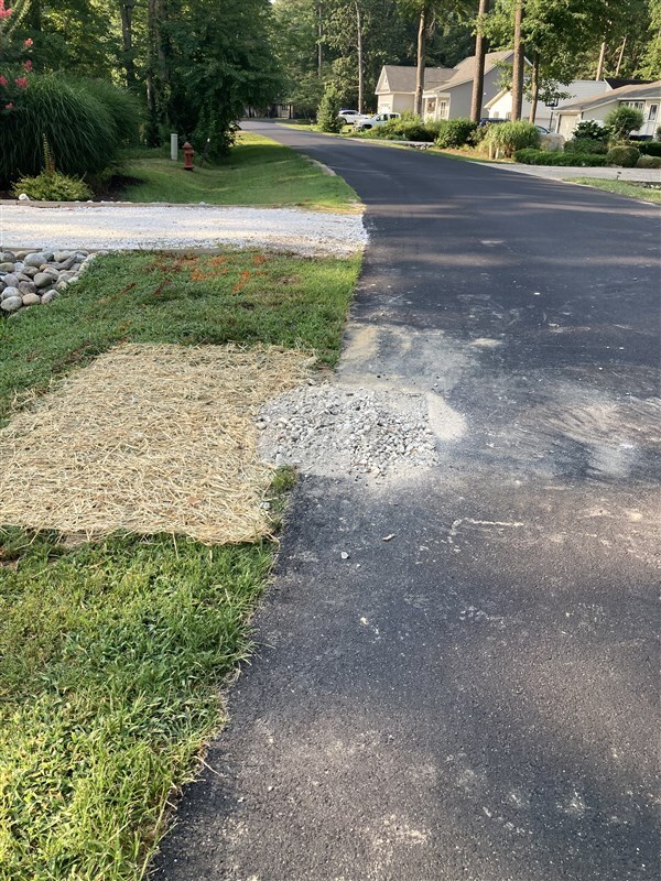 Newly repaved Drawbridge Rd