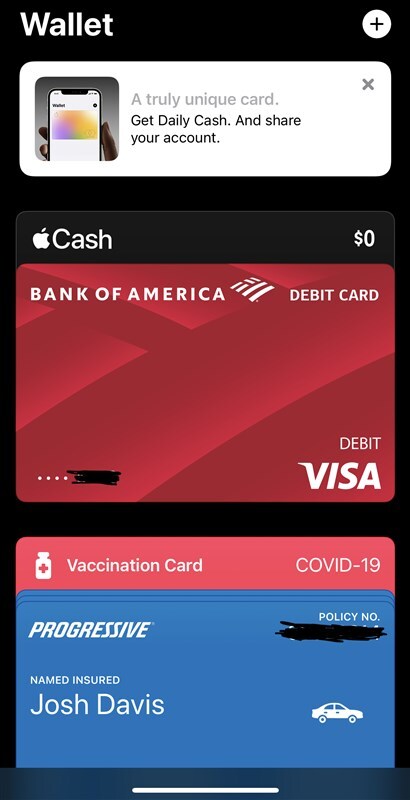 Digital Wallet with Vaccine Card