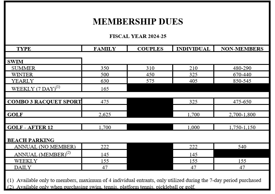 Membership Dues 24-25