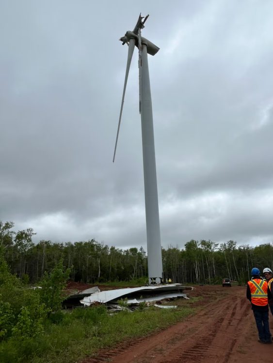 Broken wind turbine blades