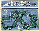 Layout of Ocean Pines Maryland golf course designed by Robert Trent Jones