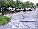 The boat launch area in Shad Landing State Park has wide ramps, ample parking, as store, deli, and toilet facilities.