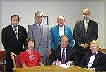 Members of the OPA Board of Directors at first official regular meeting after election of 2004.

Seated left to right:
Heather Cook, Dan Stachurski, Skip Carey
Standing left to right:
Mark Venit,