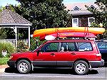 Kayaks on Jeep at Lewes, Delaware.