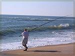 Joe Scnneider shows how it is done with a 12' surf rod.