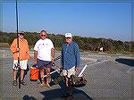 Joe Schneider, Rich Abbott and Bill Haag arrive on site. Note ponies in background. The favorite destination is the last beach on Assateague just before the off road section. Arrival is around 8:15AM 