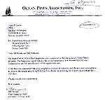 This is a copy of the letter from ARC to Linda Dowie and Michael Piekarski. The letter was provided by a Mr. Loewer during public comments at an OPA meeting.

Mr. Loewer a surveyor and a lot owner i