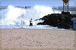 Photo taken at the Inlet on Dec 1, 2004. Winds were up to 25 mph creating beautiful waves. Not sure if the fisherman caught any fish!