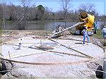 Image of the first concrete poured for the Worcester County Veterans Memorial at Ocean Pines. A star is born.