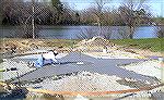 Final finishing of the Veterans Memorial Star after concrete pour on 4/18/2005.
A star is born!