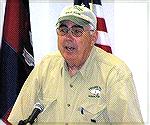 Charlie Herpen tells fishing lies at the Ocean Pines Anglers Club meeting on 5/14/2005.