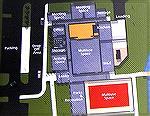 Artist rendering for basic concept for space utilization in new Town Center Building. Purely conceptual in nature.

This floor plan shows a preliminary arrangement of rooms and other aspects of the 