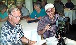 Jack Barnes (left) and Joe Reynolds behind video camera at the OPA Town Center Referendum Public Hearing on 6/29/2005.