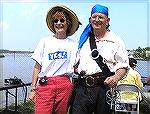 Jackie and Skip Carey at the 2005 Ocean Pines Boat Parade. Skip was master of ceremonies and decked out in his pirate's outfit for the occasion.