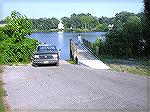The boat ramp to Johnson Pond at the end of Rose St. in Salisbury.  (For use in a kayaking trip report 8/25/2005)