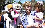 Easter Celebration at White Horse Park. 2006. Carol Ludwig and her Muppet puppet entertain Jeanette Reynolds and granddaughter Anna.