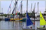 3 of the 7 round the world Volvo racers docked at Baltimores Inner Harbor on a short layover prior to completing the last leg of the race across the Atlantic. With 130' masts and a planing stern these