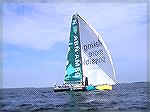 Volvo around the world racer ABN Amro I in Chesapeake Bay prior to final leg across the Atlantic. Sister ship racer ABN Ambro II lost a crewmember overboard on this final leg who was recovered but lat