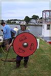 Skip Carey attired as a Knight of Olde was MC for the Ocean Pines Boat Club annual Boat Parade
