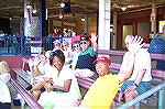 Members of Community Church at Ocean Pines give the big wave from the cheap seats at the Shorebirds Baseball Game.  