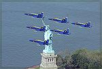 Blue Angels at Statue of Liberty during 2006 Memorial Air Show at Jones Beach, NYC