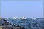 Some of the 400 + boats returning to the marina last Monday.