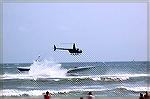 Helicopter from Extreme Boats magazine films offshore racer heading for the turn buoy just off 12th st in Ocean City. 