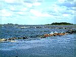 Water was on the road here at George Island Landing on Sept 11, 2006.  We almost couldn't tell where the road ended.  Don't know if it is always this way, since Ernesto had long been gone.