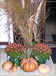 Fall decoration at the entrance to the Community Hall in Ocean Pines, where the Ocean Pines Garden Club held its annual Harvest Dinner/Dance on Thursday evening, October 12th.  Seventy-two people atte