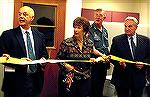 State's Attornet Joel Todd, Sheriff Charles Martin, Commissioner Judy Boggs and Herman Ingram from the Governor's Office of Crime Control and Prevention at the ribbon cutting for the Worcester County 