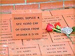 Paver laid in memory of Mary Suplee's son, Dan Suplee after memorial held 10-28-06