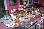 Thanksgiving table set by Andrea Barnes which changed dramatically shortly after this picture was taken. All of us enjoying the fine dinner she prepared agreed it was for the better.