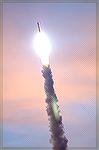 rocket against the morning sky - very pretty sight.