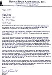 Letter from OPA Secretary Reid Sterrett to S.T.O.P. group rejecting their petition on the Community Center.