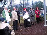 Prior to the OPA Board special meeting to discuss the drainage pond at the new community center supporters held a “Rally Around the Flag” program to show support for the Veterans Memorial. Photo by Bi