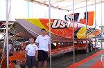 Taylor and his friend Eric stand beside one of Taylor's families two racers entered in the 2007 Ocean City Offshore Powerboat Races. The boat was national champion in 2006 in the Super Cat Class, spor