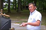 Ocean Pines Angler Lee Phillips ran a mean grill at the Clubs annual picnic in White Horse Park.