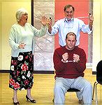 Barbara Gallagher, Joe Hicks and Patrick Bayles (seated) in a scene from “Deathtrap,” presented by the Ocean Pines Players. Photo by Don Klein. See Courier article of 07/04/2007.