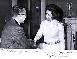 Ocean Pines resident Richard Jacobs with Lady Bird Johnson circa 1969. See related story "Remembering Lady Bird Johnson" in The Courier Online for 07/18/2007. Photo from collection of Richard Jacobs.