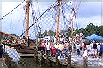 Godspeed, a replica of an 88'merchant ship that traveled from Europe to Jamestown, brings a bit of American history to Onancock, Va. on the Eastern shore as she makes a visit during Onancock Days.