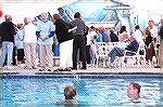 Image from Grand Opening of the Ocean Pines Sports Core indoor pool enclosure on 10/13/2007. Reid Sterrett and son enjoy the pool.