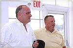 Image from Grand Opening of the Ocean Pines Sports Core indoor pool enclosure on 10/13/2007. Tom Olson (left) and Public Works Director Kerry Nelson.