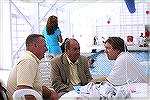 Image from Grand Opening of the Ocean Pines Sports Core indoor pool enclosure on 10/13/2007. Left to right -- Kerry Nelson, Marvin Steen and Tom Stauss.